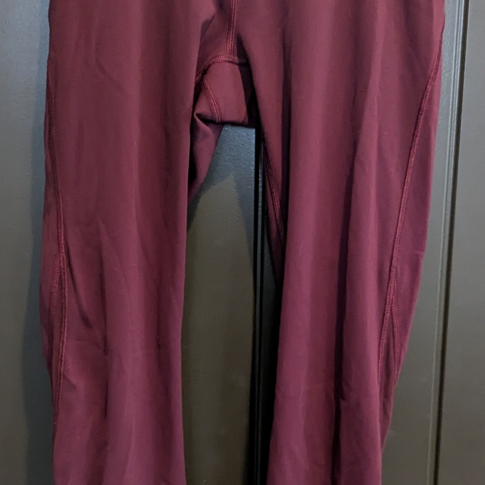 Lululemon Train Times 7/8 Pant Legging 25" Deep Rouge Maroon Mesh Size 4